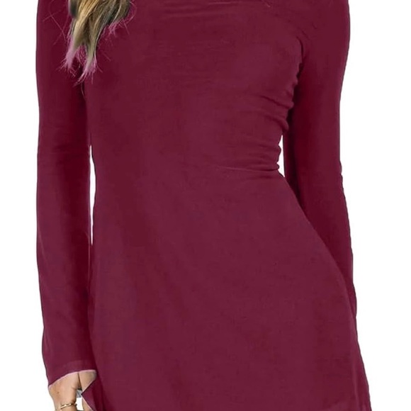 Backless Mesh Mini Dress Solid - Picture 2 of 5